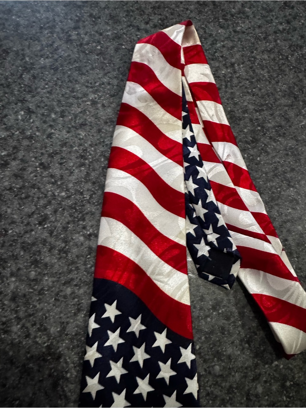 Holiday Time Patriotic Red, White & Blue Stars and Stripes Tie